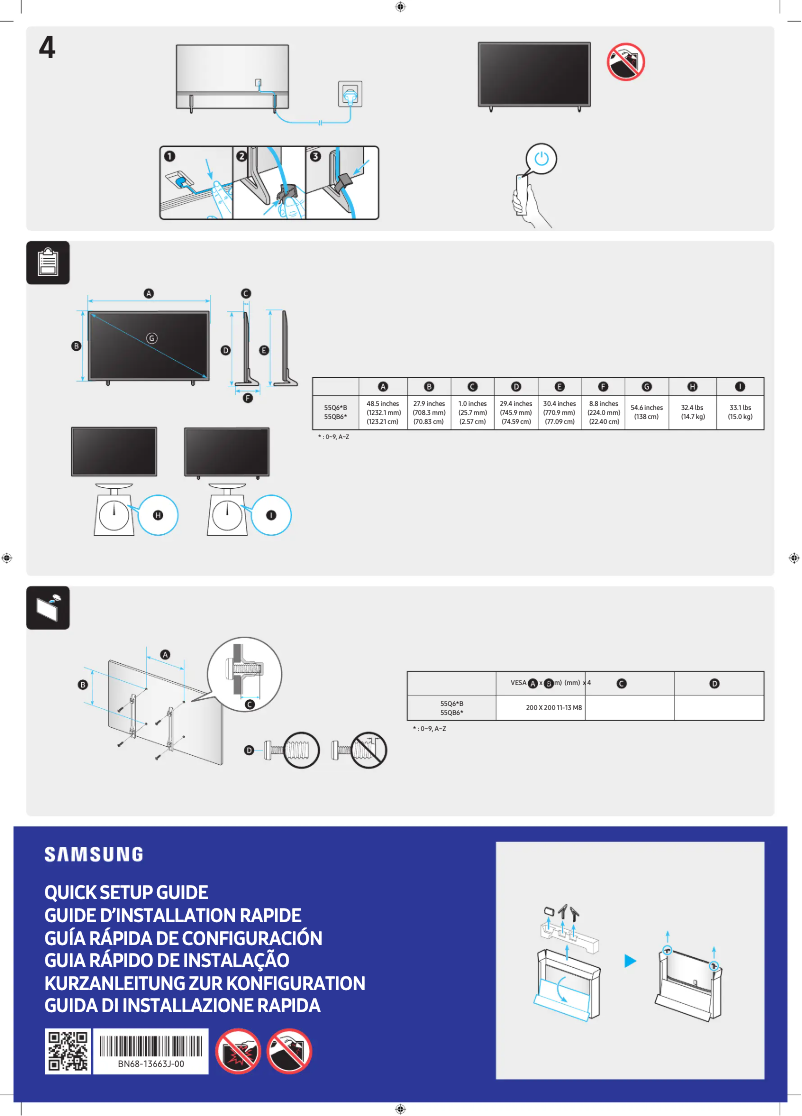 Page 1 de la notice Manuel utilisateur Samsung QN55Q60BAK