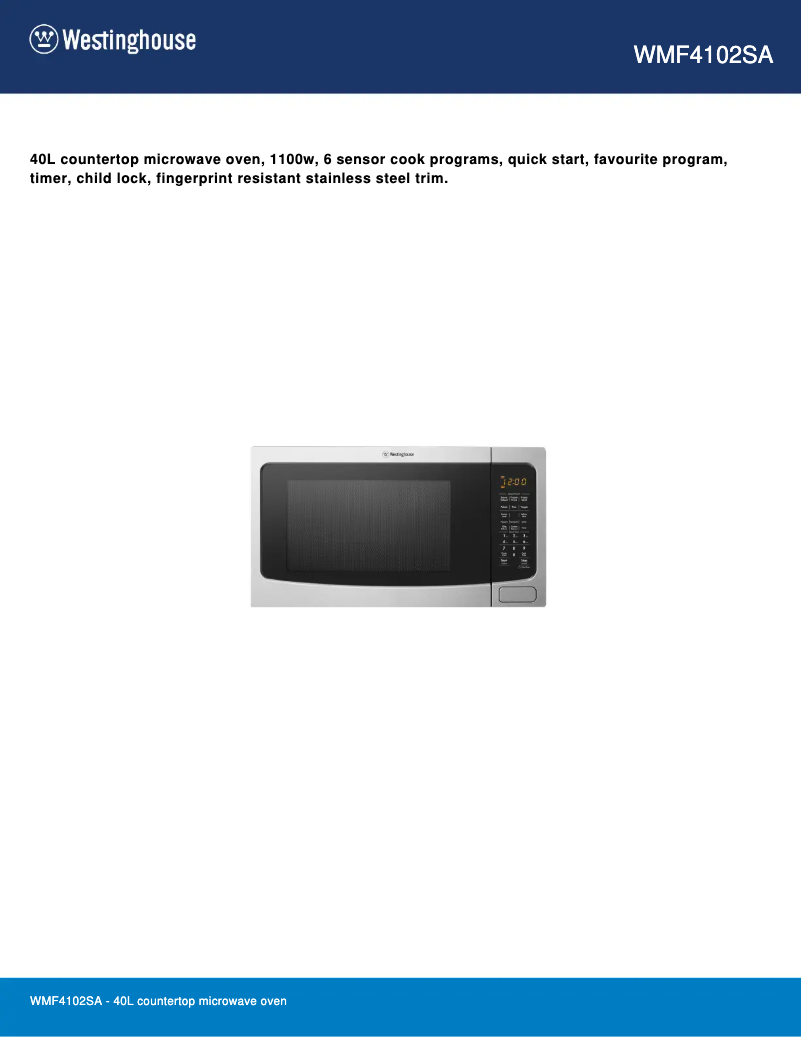 Image de la première page du manuel de l'appareil WMF4102SA