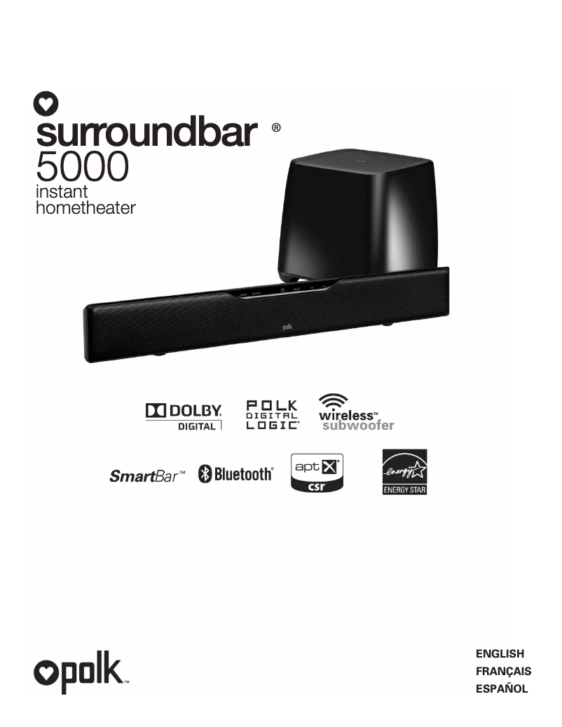 Image de la première page du manuel de l'appareil SurroundBar 5000