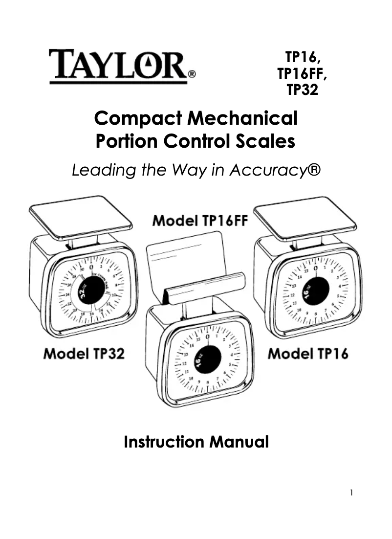 Página 1 del manual Manual de usuario Taylor TP16FF