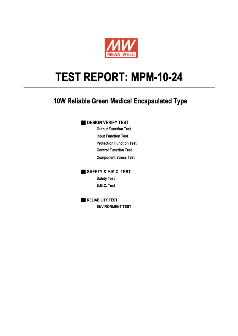 Page n°1 - Fiche technique Mean Well MPM-10-24