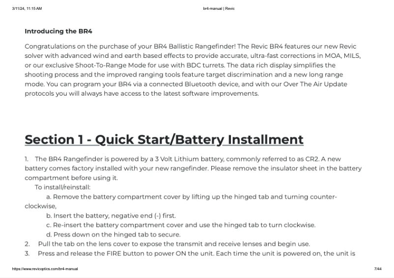 Página 1 del manual Manual de usuario Revic BR4