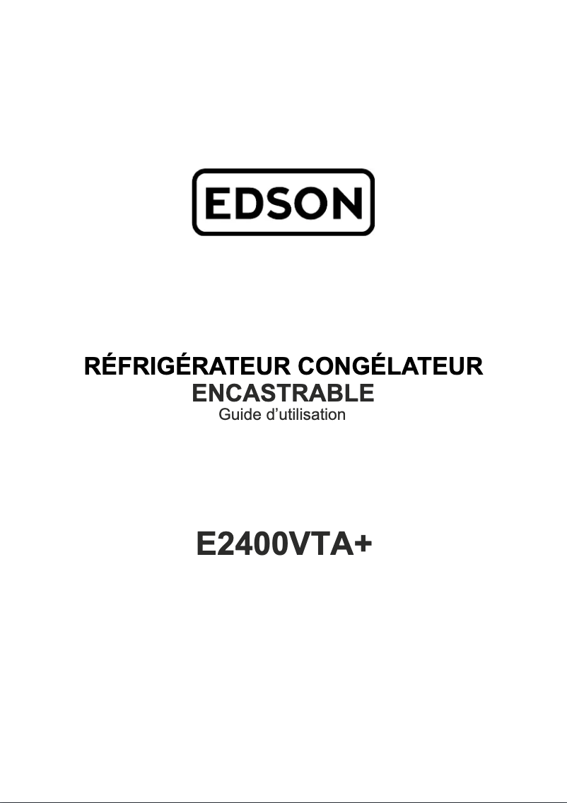 Image de la première page du manuel de l'appareil E2400VTA+