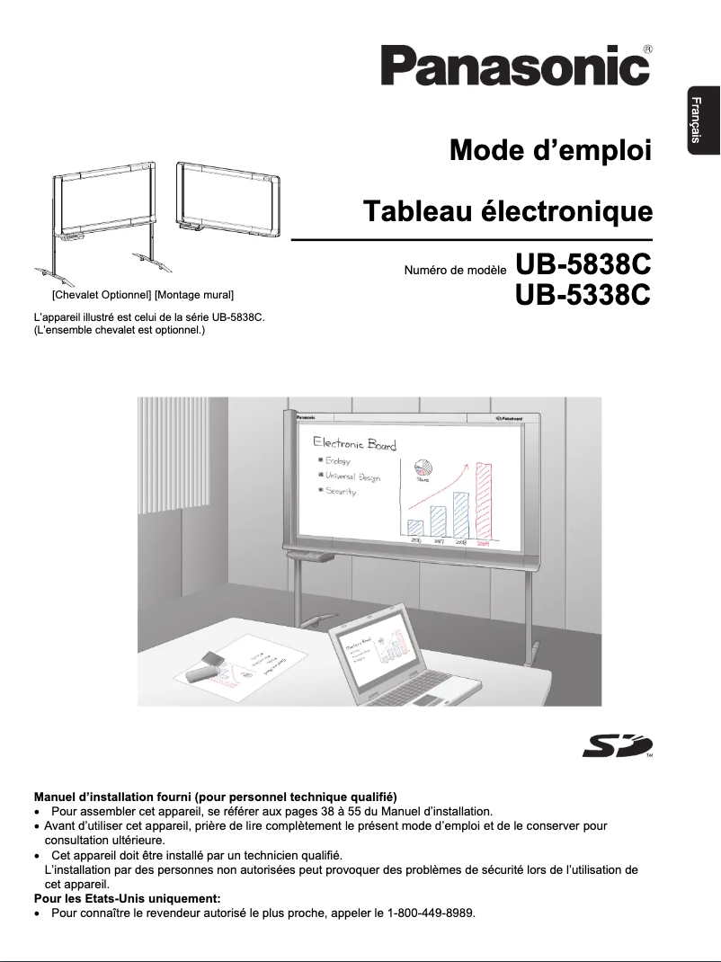 Page 1 de la notice Manuel utilisateur Panasonic UB-5838C