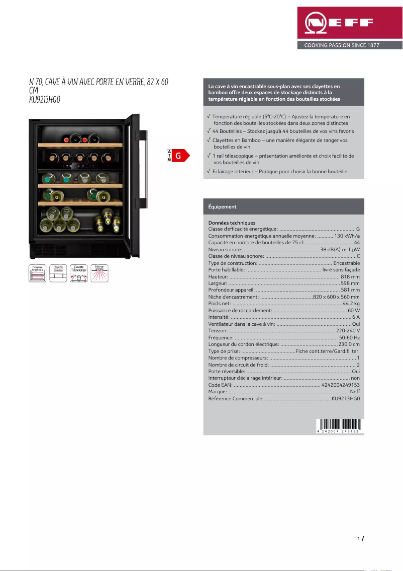 Image de la première page du manuel de l'appareil KU9213HG0G