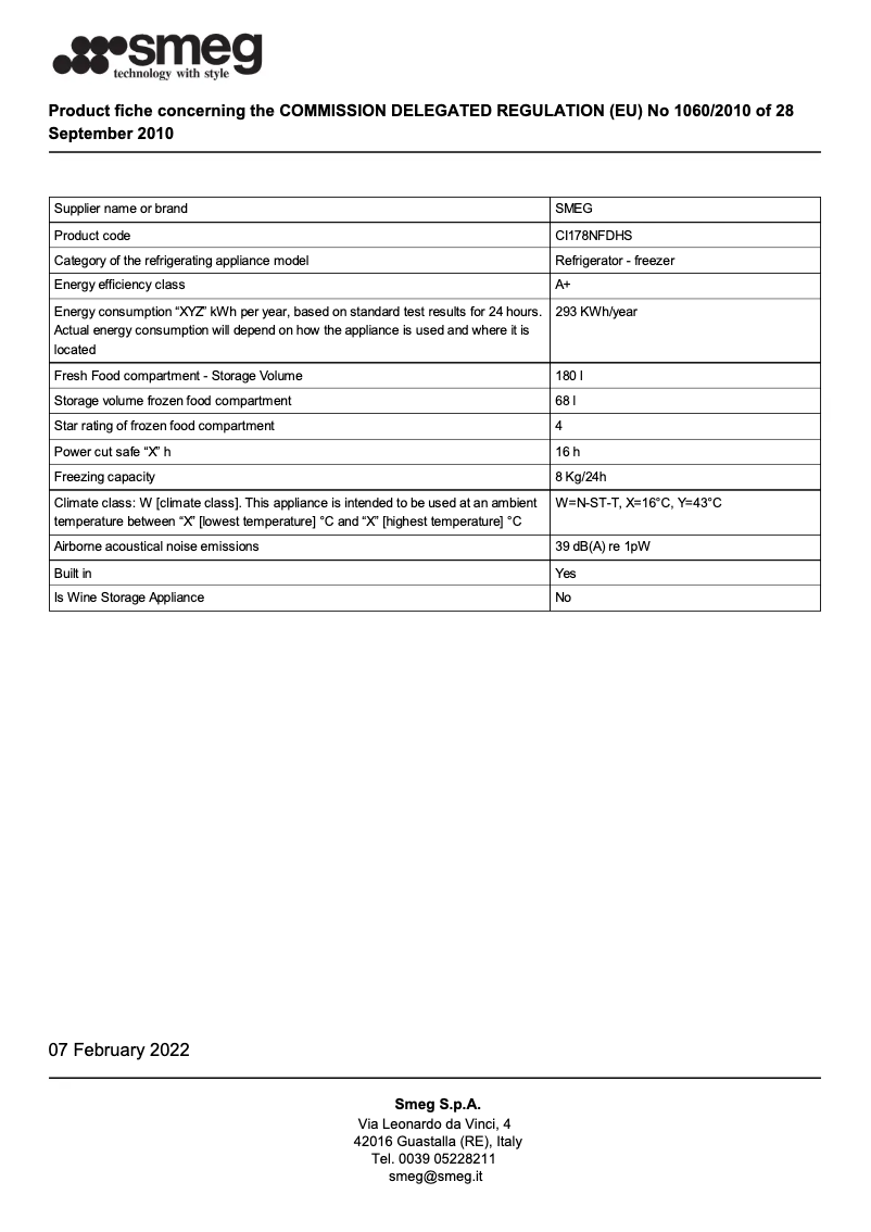 Page n°1 - Brochure Smeg CI178NFDHS