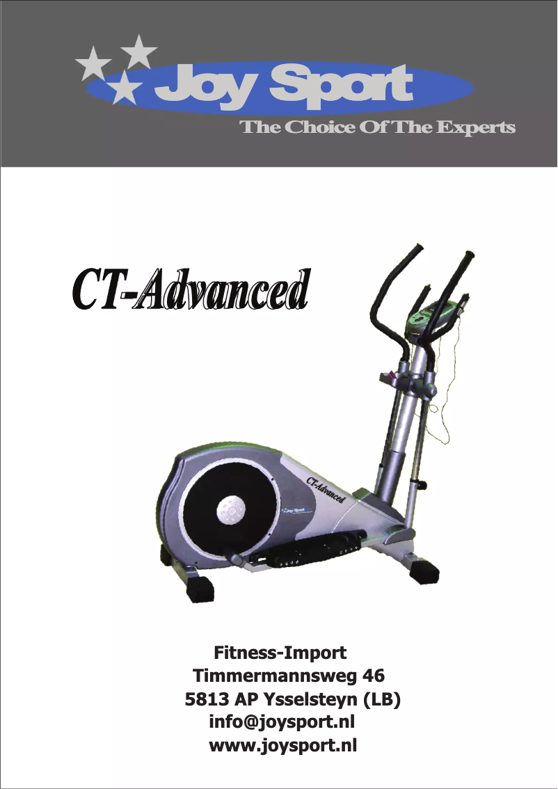 Image de la première page du manuel de l'appareil CT-Advanced Cross