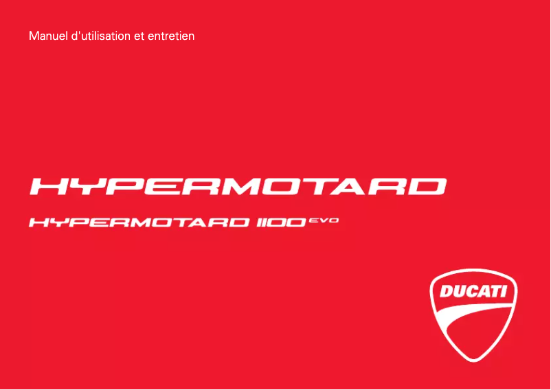 Page 1 de la notice Manuel utilisateur Ducati Hypermotard 1100evo (2010)