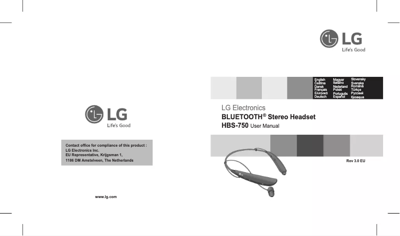 Page 1 of the manual User Manual LG Tone Pro HBS-750