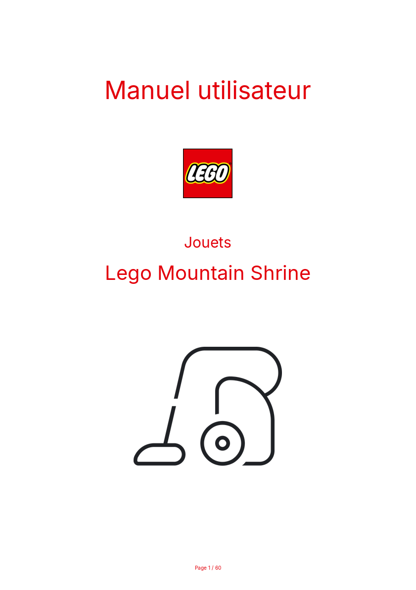Page n°1 - Manuel utilisateur Lego Mountain Shrine