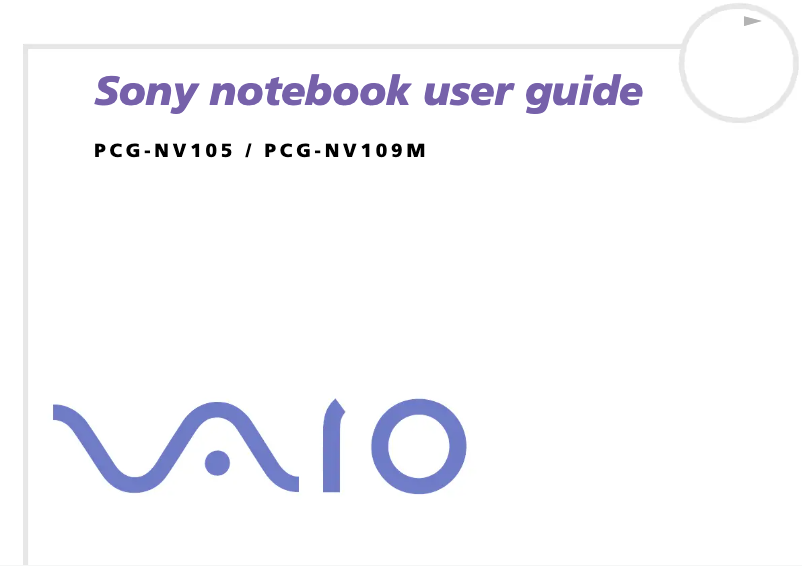 Página 1 del manual Manual de usuario Sony Vaio PCG-NV109M
