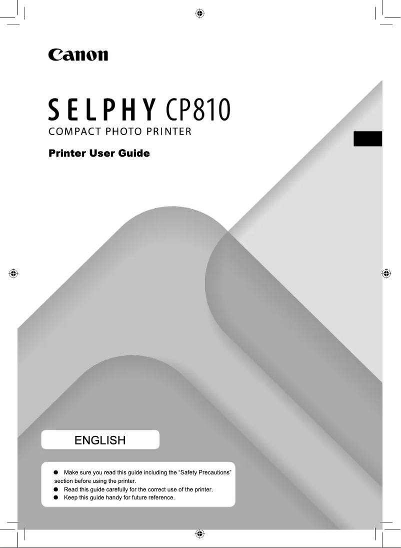 Image de la première page du manuel de l'appareil Selphy CP810