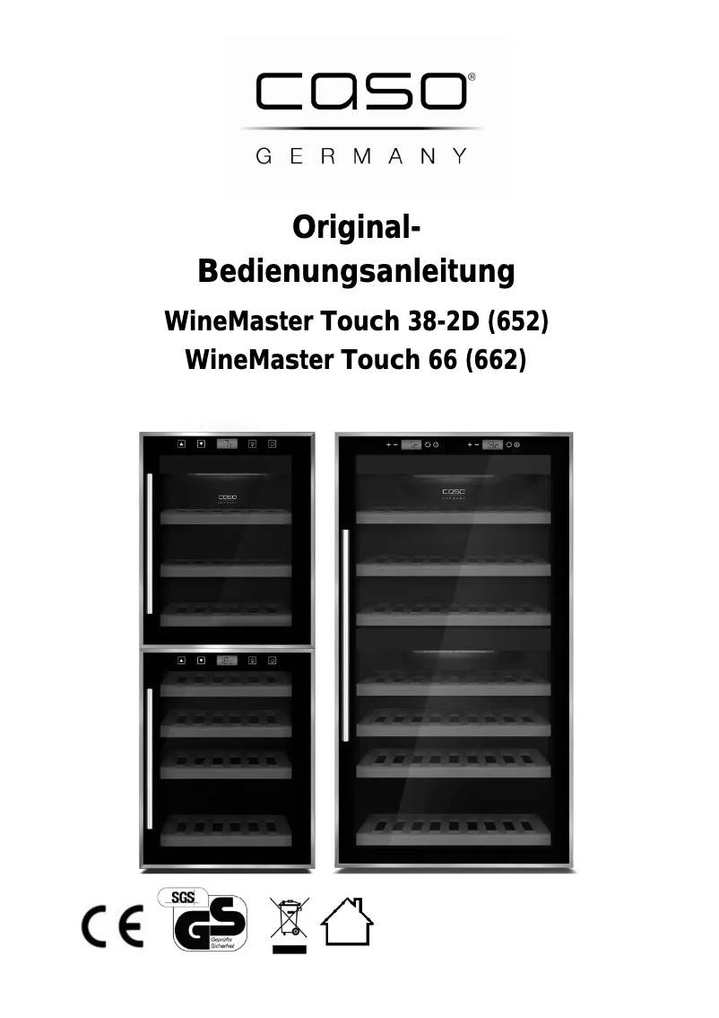 Image de la première page du manuel de l'appareil WineMaster Touch 38