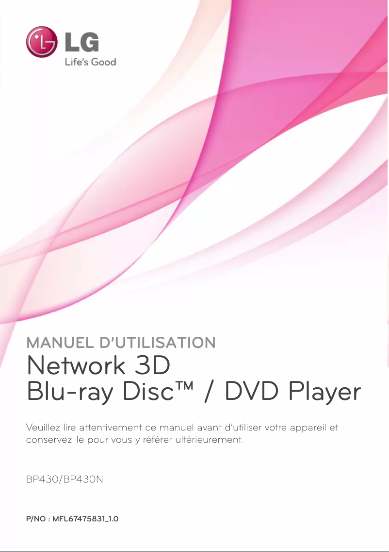 Page n°1 - Manuel utilisateur LG BP430