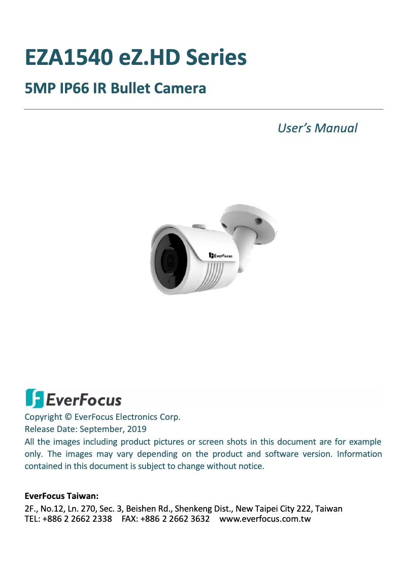 Page n°1 - Manuel utilisateur EverFocus EZA1540