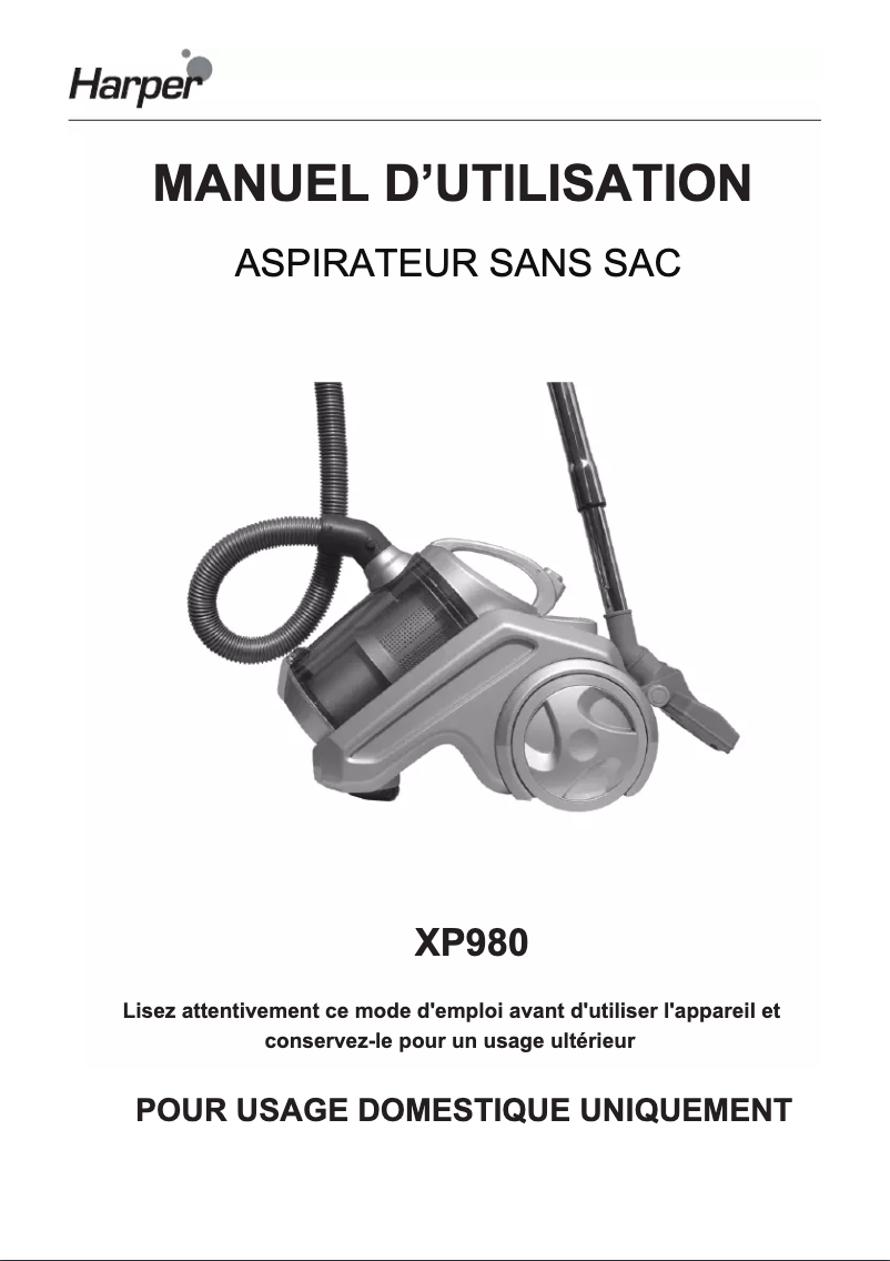 Imagen de la primera página del manual del dispositivo XP980