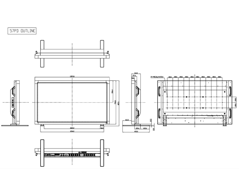 Page 1 de la notice Dessin technique NEC MultiSync LCD5710