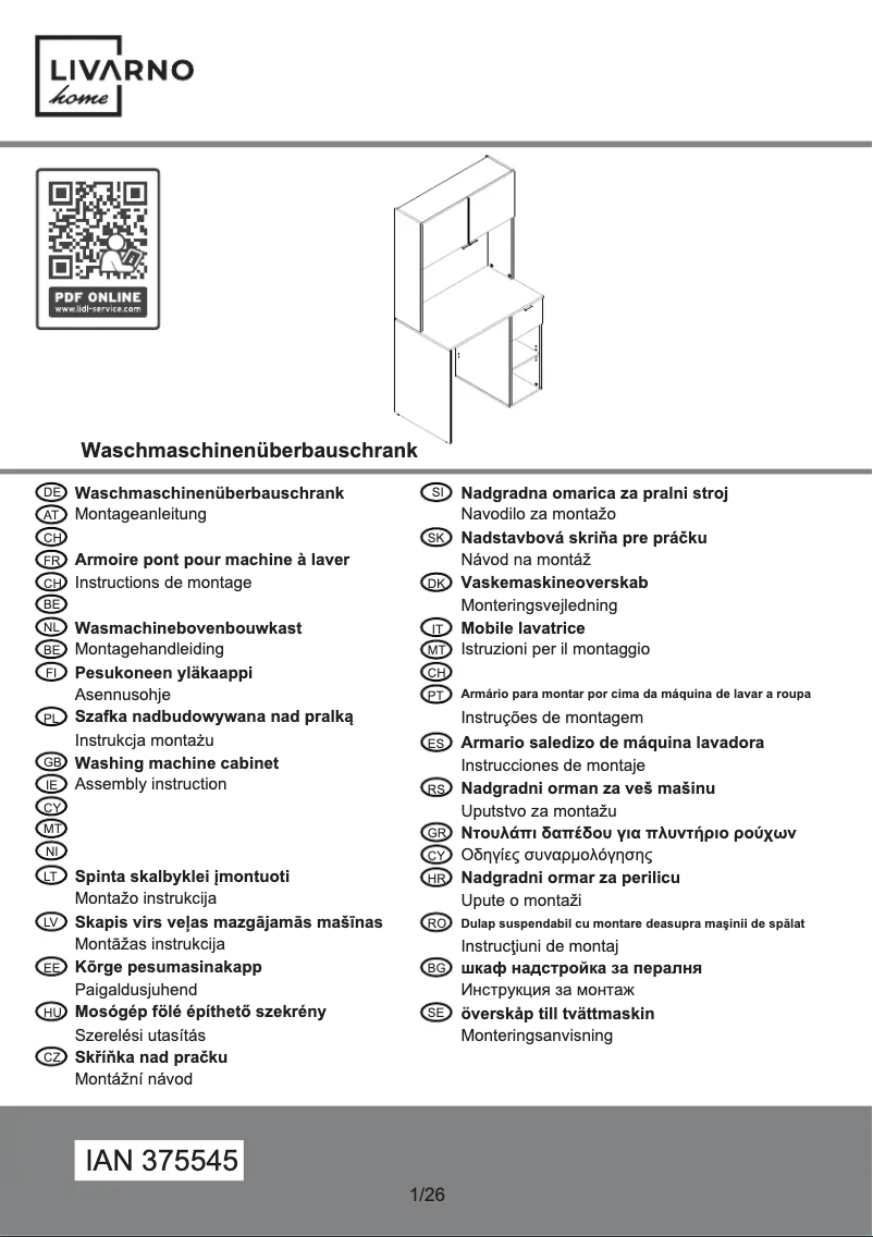 Page 1 de la notice Manuel utilisateur Livarno Lux IAN 375545