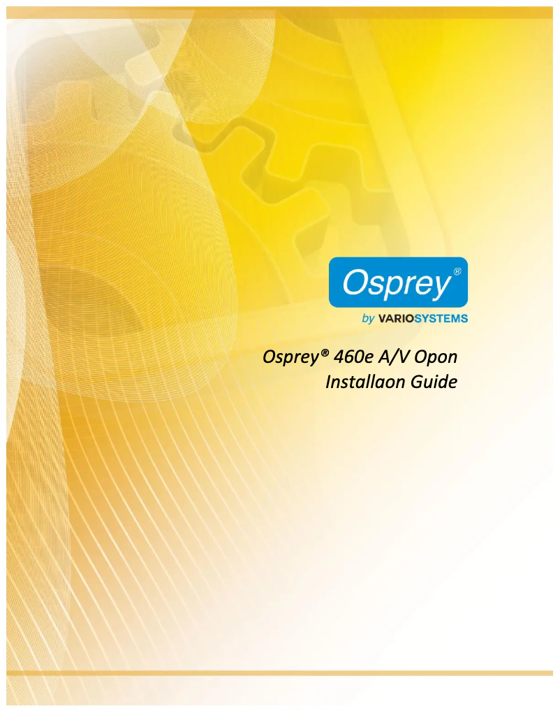 Page 1 of the manual User Manual Osprey 460e