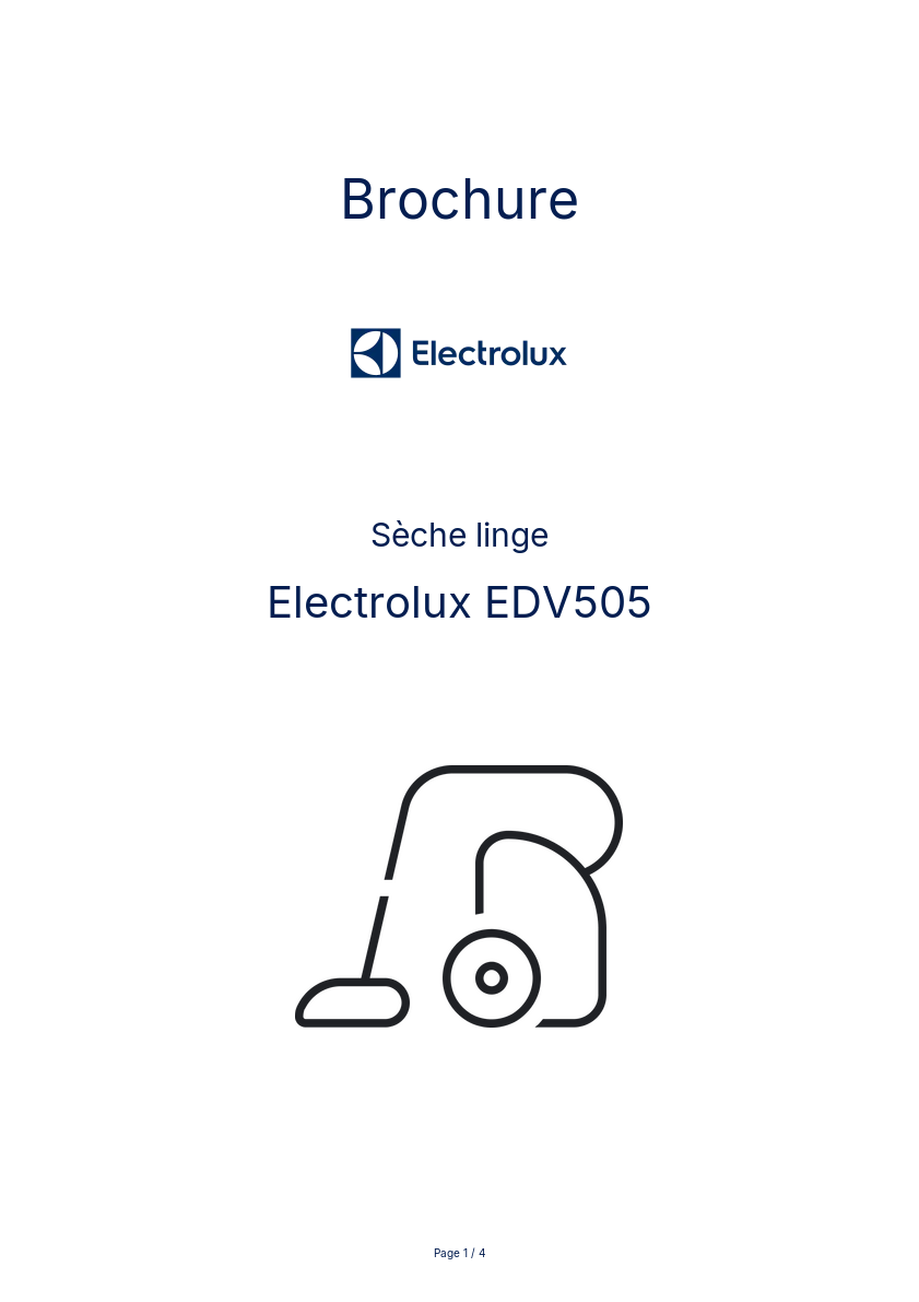 Page n°1 - Brochure Electrolux EDV505