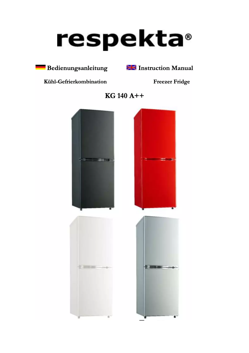 Page 1 de la notice Manuel utilisateur Respekta KG 140
