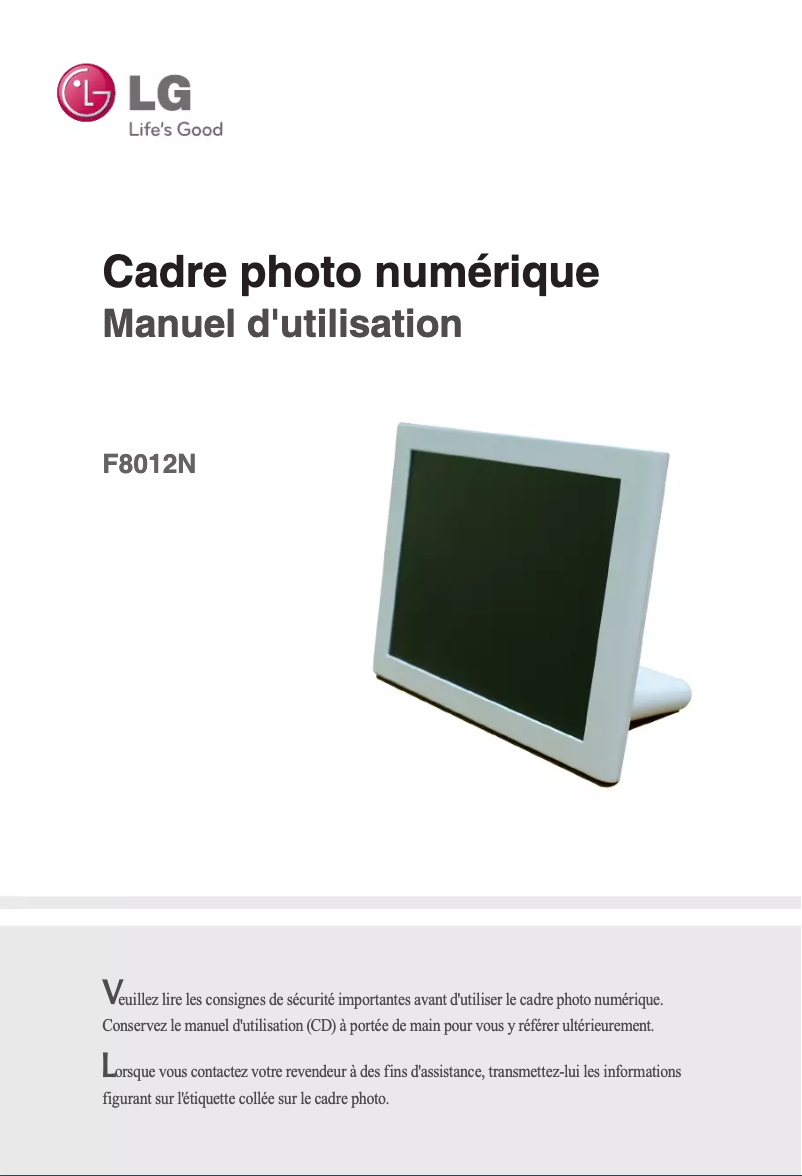 Image de la première page du manuel de l'appareil F8012N