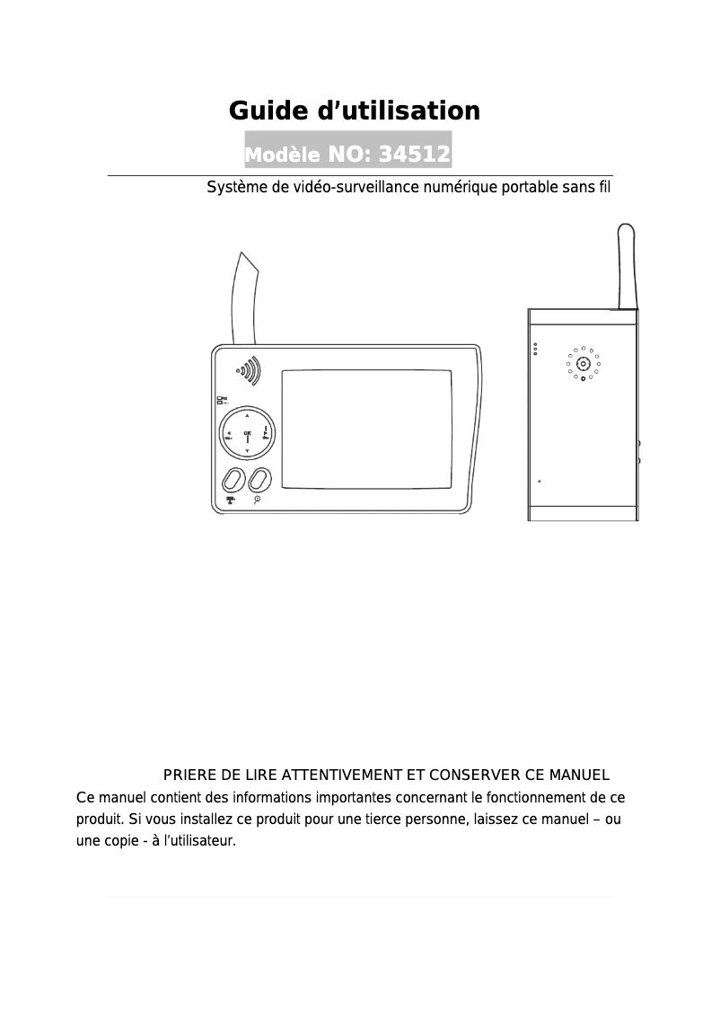 Page 1 de la notice Manuel utilisateur Chacon 34512