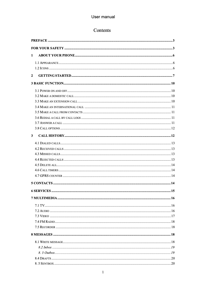 Page 1 de la notice Manuel utilisateur YEZZ Fashion F10