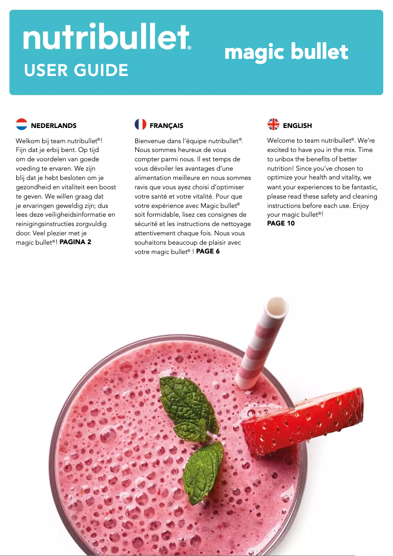Page n°1 - Manuel utilisateur Magic Bullet NutriBullet 900 Pro