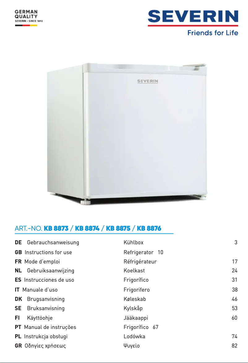 Image de la première page du manuel de l'appareil KB 8873