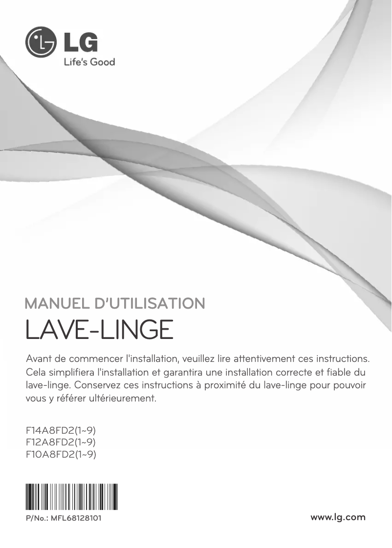 Page 1 de la notice Manuel utilisateur LG F14A8FD25