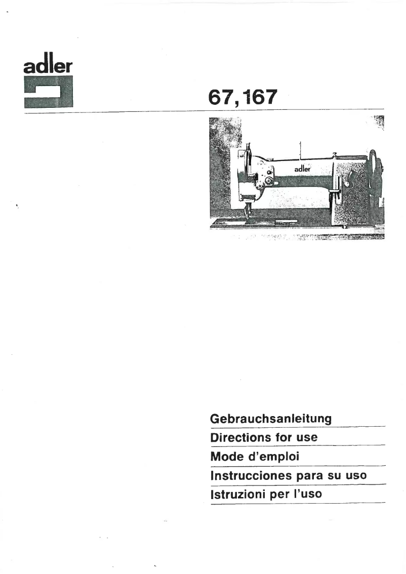 Page n°1 - Manuel utilisateur Dürkopp Adler 67