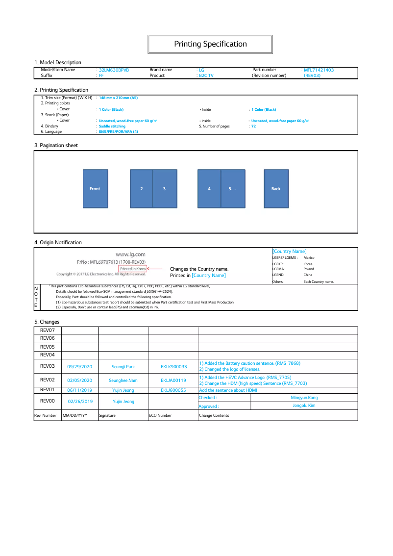 Page 1 of the manual User Manual LG 43LM6300PVB