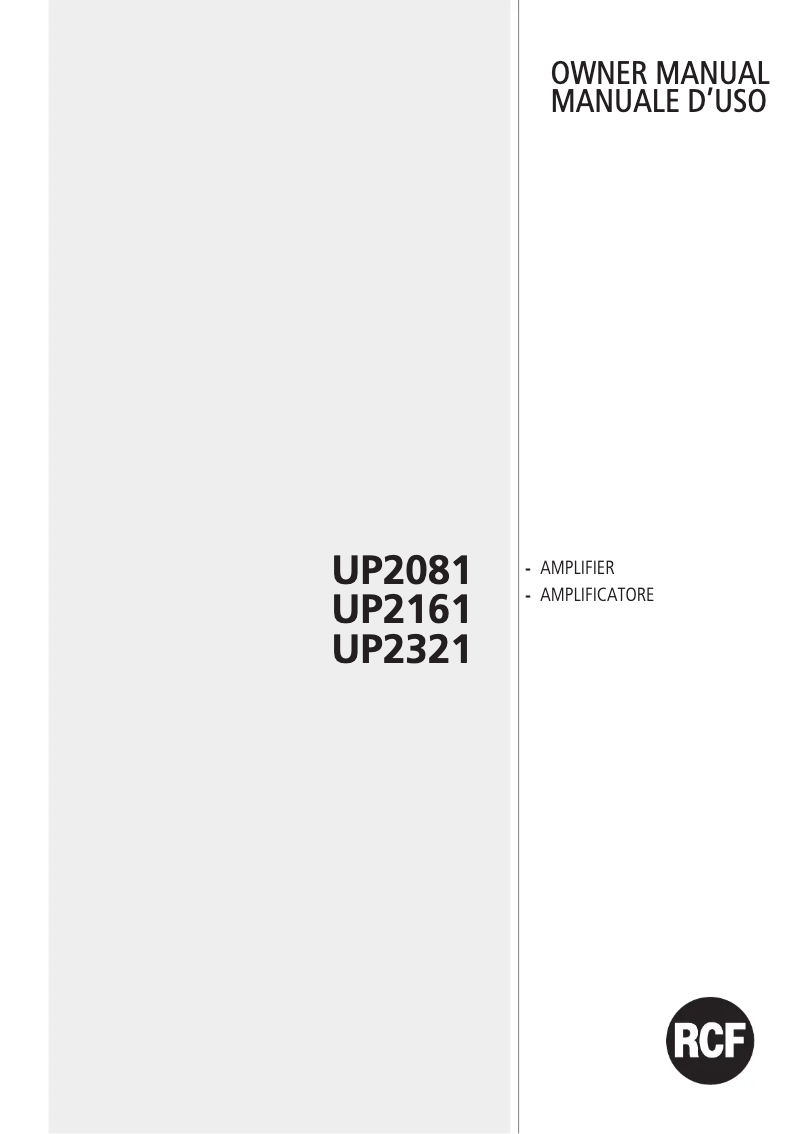 Image de la première page du manuel de l'appareil UP 2161