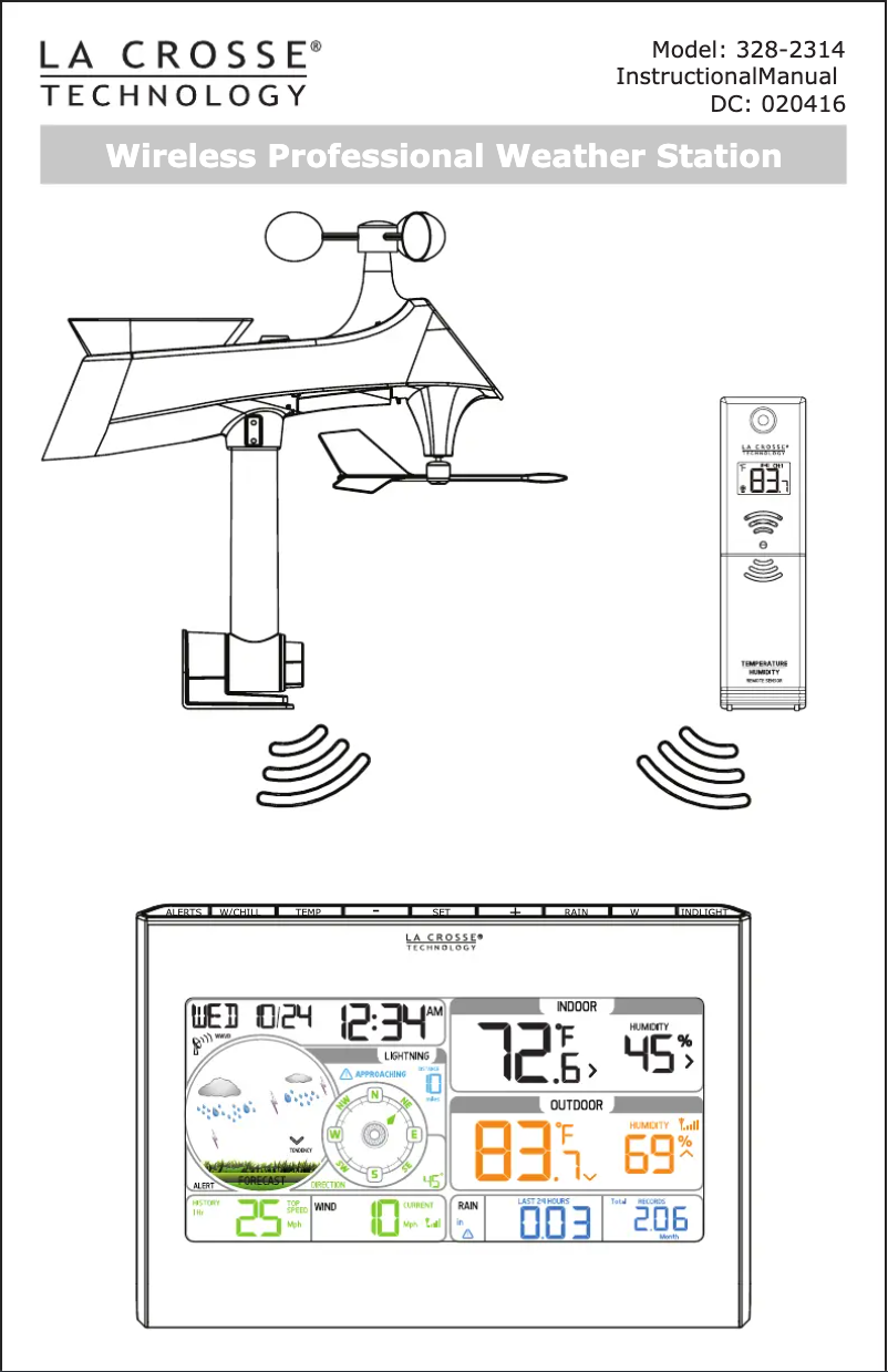 Page n°1 - Manuel utilisateur La Crosse Technology 328-2314
