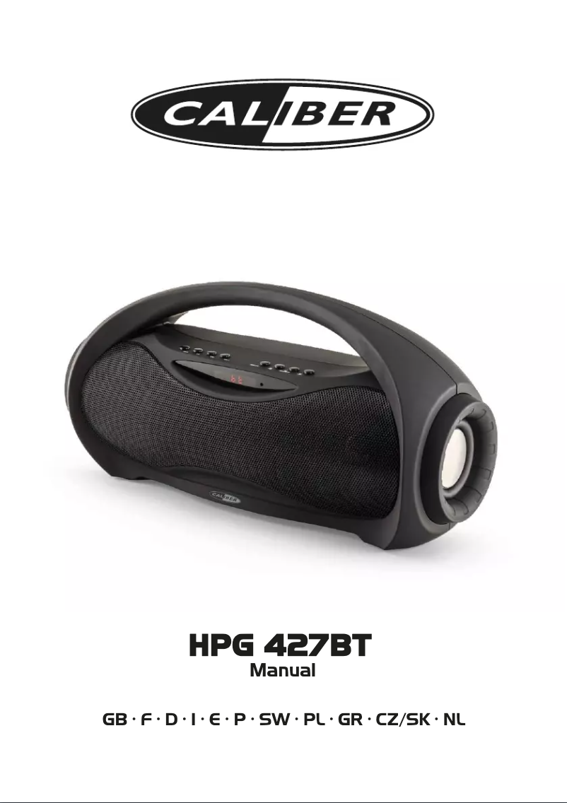 Image de la première page du manuel de l'appareil HPG427BT