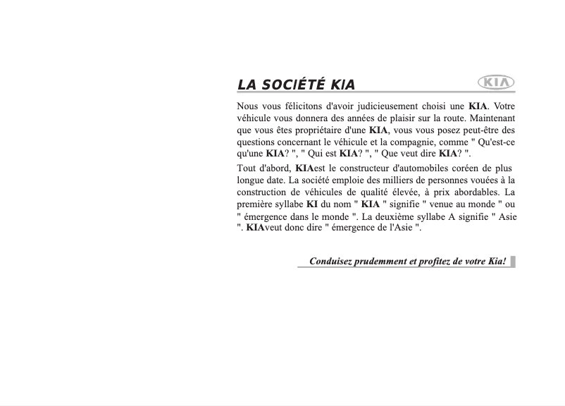 Page 1 de la notice Manuel utilisateur Kia Sportage (2011)