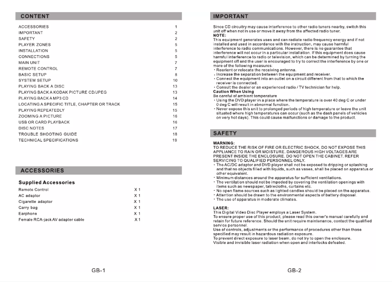 Page 1 de la notice Manuel utilisateur Scott DPX 768