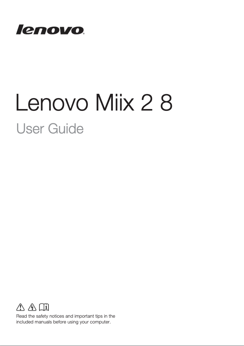 Page 1 de la notice Manuel utilisateur Lenovo IdeaPad Miix 2