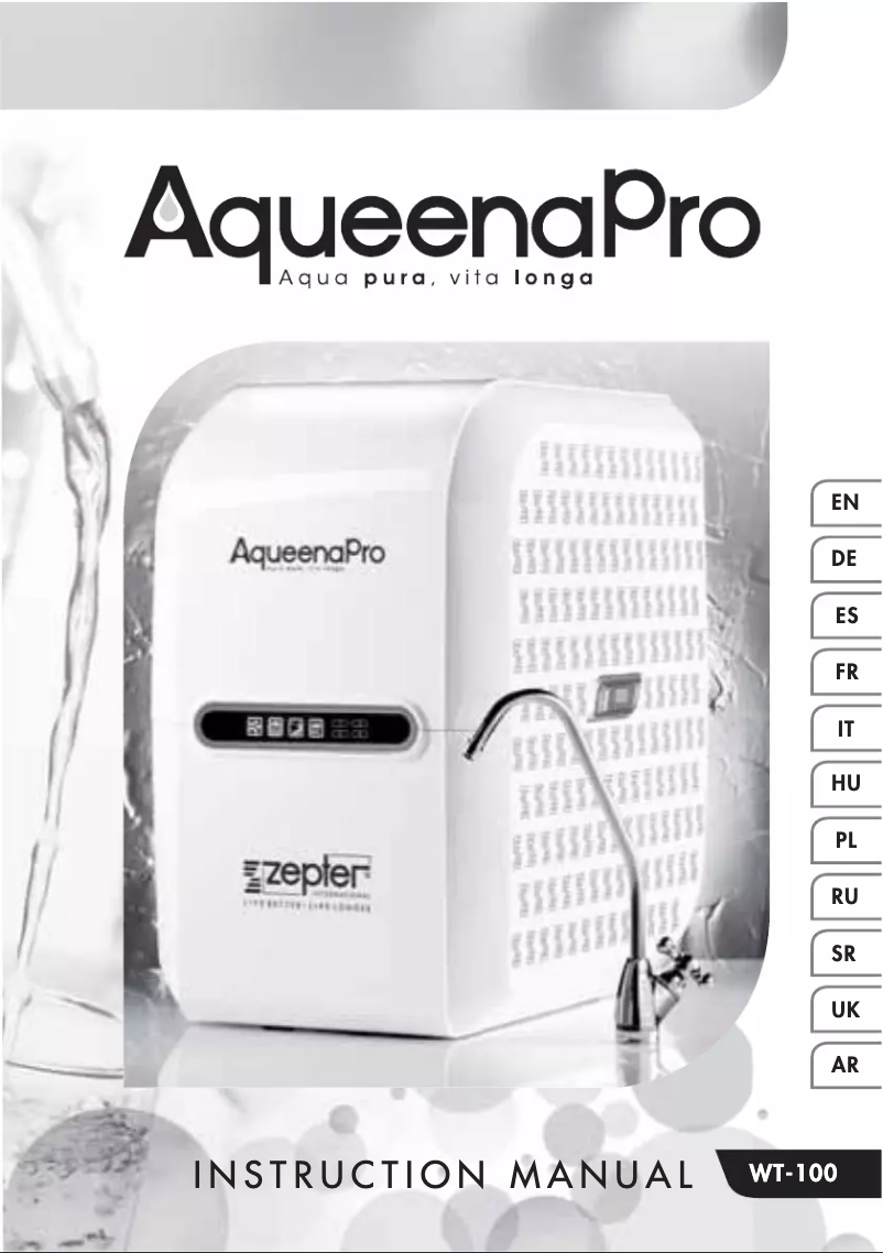 Page 1 de la notice Manuel utilisateur Zepter Aqueena Pro WT-100