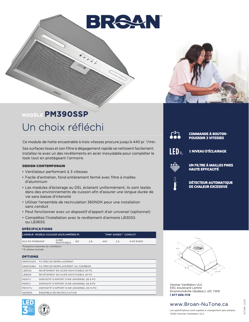 Page n°1 - Brochure Broan PM390SSP