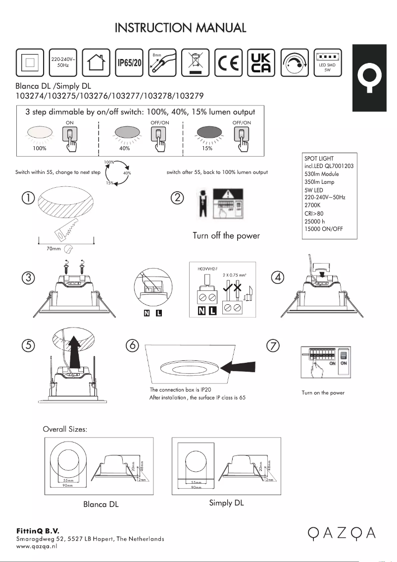 Image de la première page du manuel de l'appareil Simply