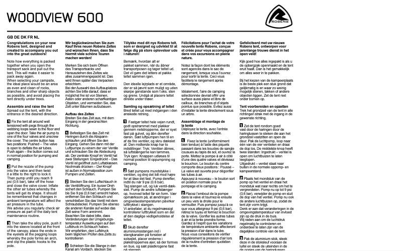 Página 1 del manual Manual de usuario Robens Woodview 600