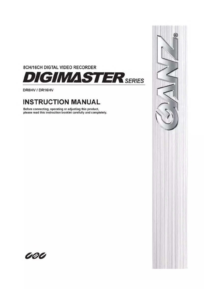 Page n°1 - Manuel utilisateur Ganz Digimaster DR16HV