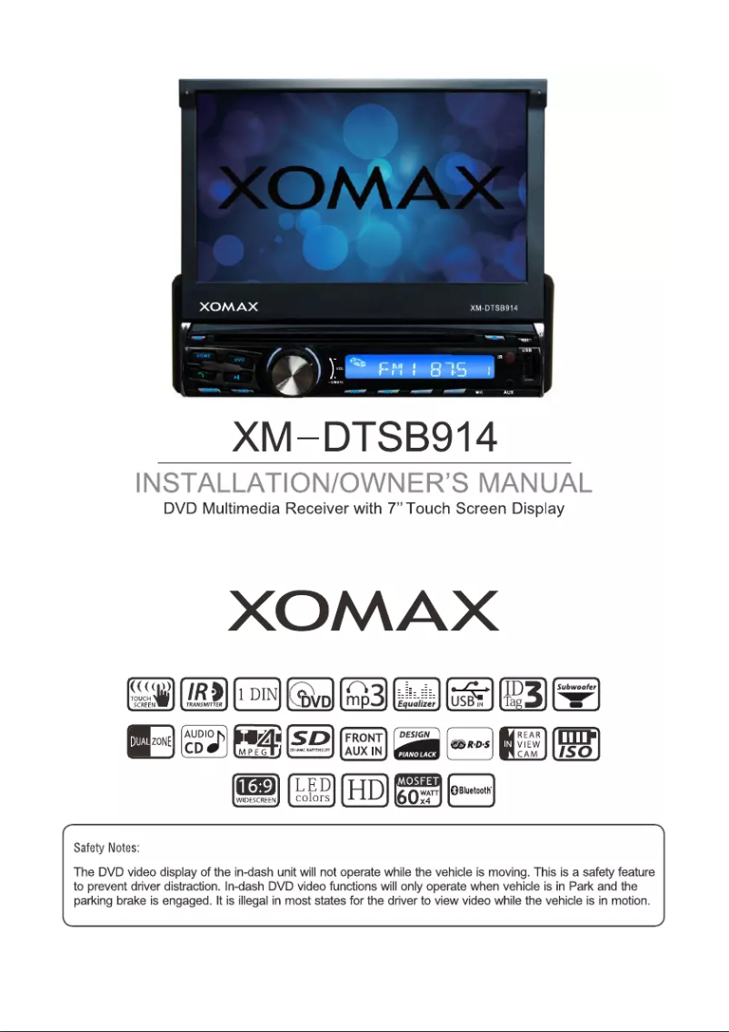 Image de la première page du manuel de l'appareil XM-DTSB914