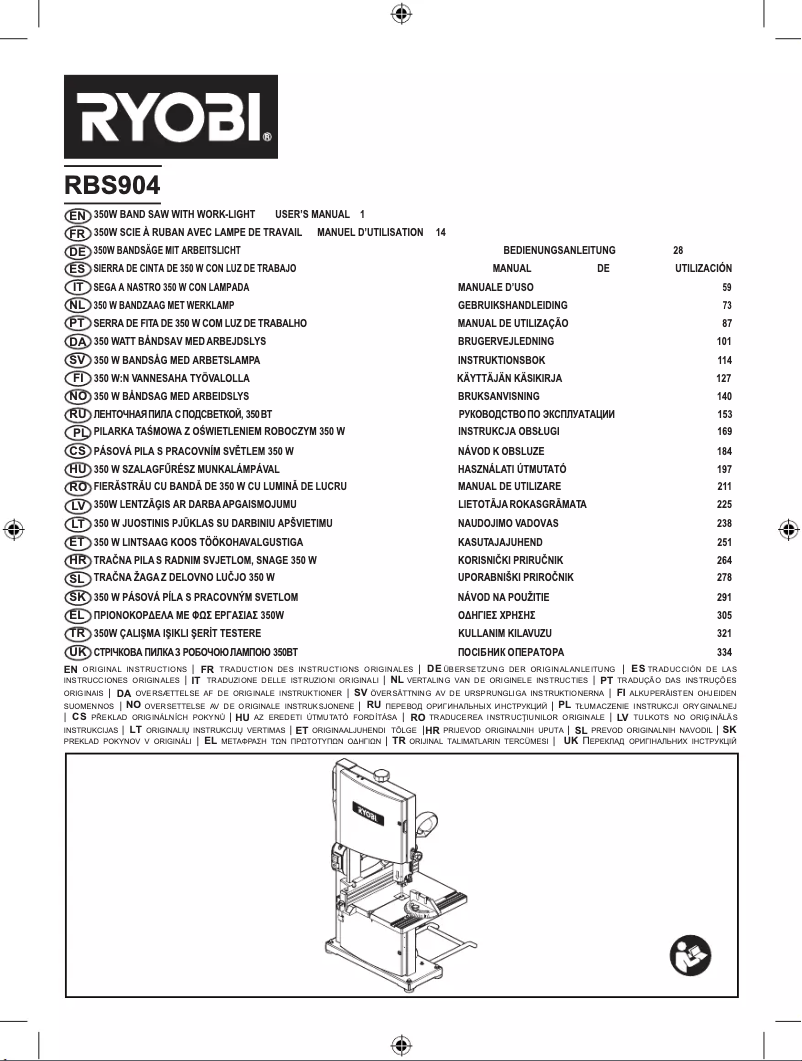 Page n°1 - Manuel utilisateur RYOBI RBS904