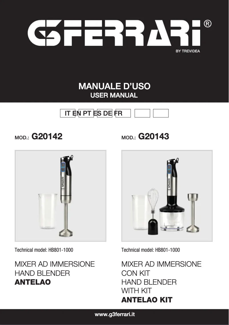 Page 1 de la notice Manuel utilisateur G3 Ferrari Antelao Kit G20143