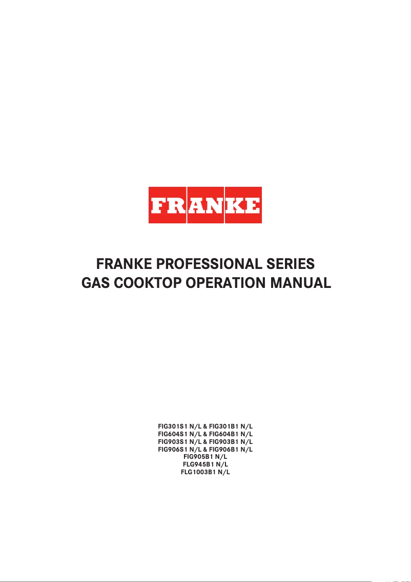 Page 1 de la notice Manuel utilisateur Franke FIG905B1L