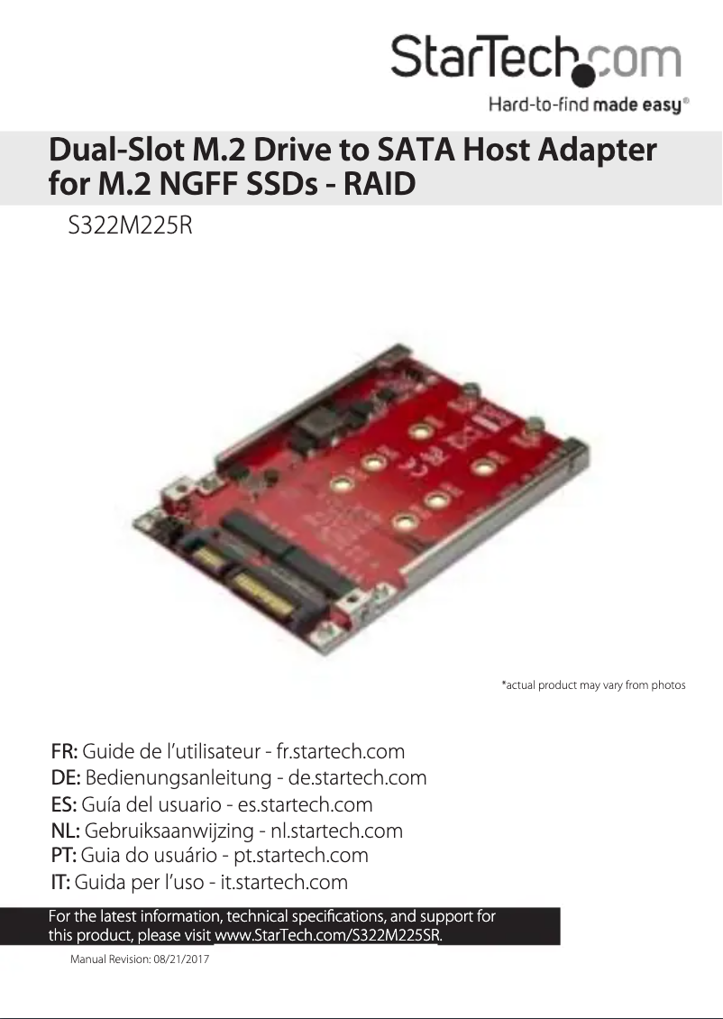 Page n°1 - Manuel utilisateur StarTech.com S322M225R