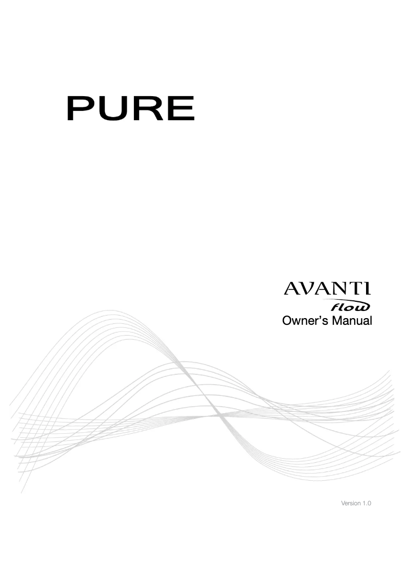 Image de la première page du manuel de l'appareil Avanti Flow